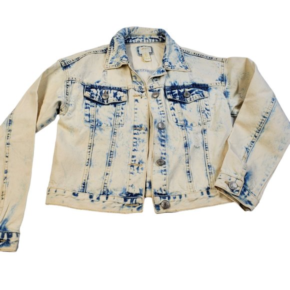 Destroyed Bleach-out Premium Denim Jacket Teen Girls 9-10 Forever 21 New no Tags - Picture 2 of 8